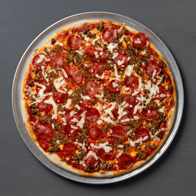 Pepperoni & Sausage Pizza Red Sauce).