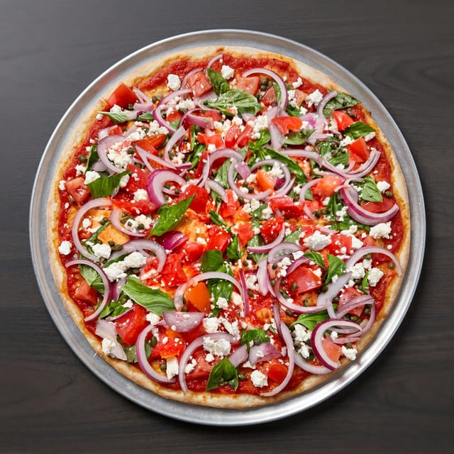 #2. Mediterranean Pizza With Red Onions.